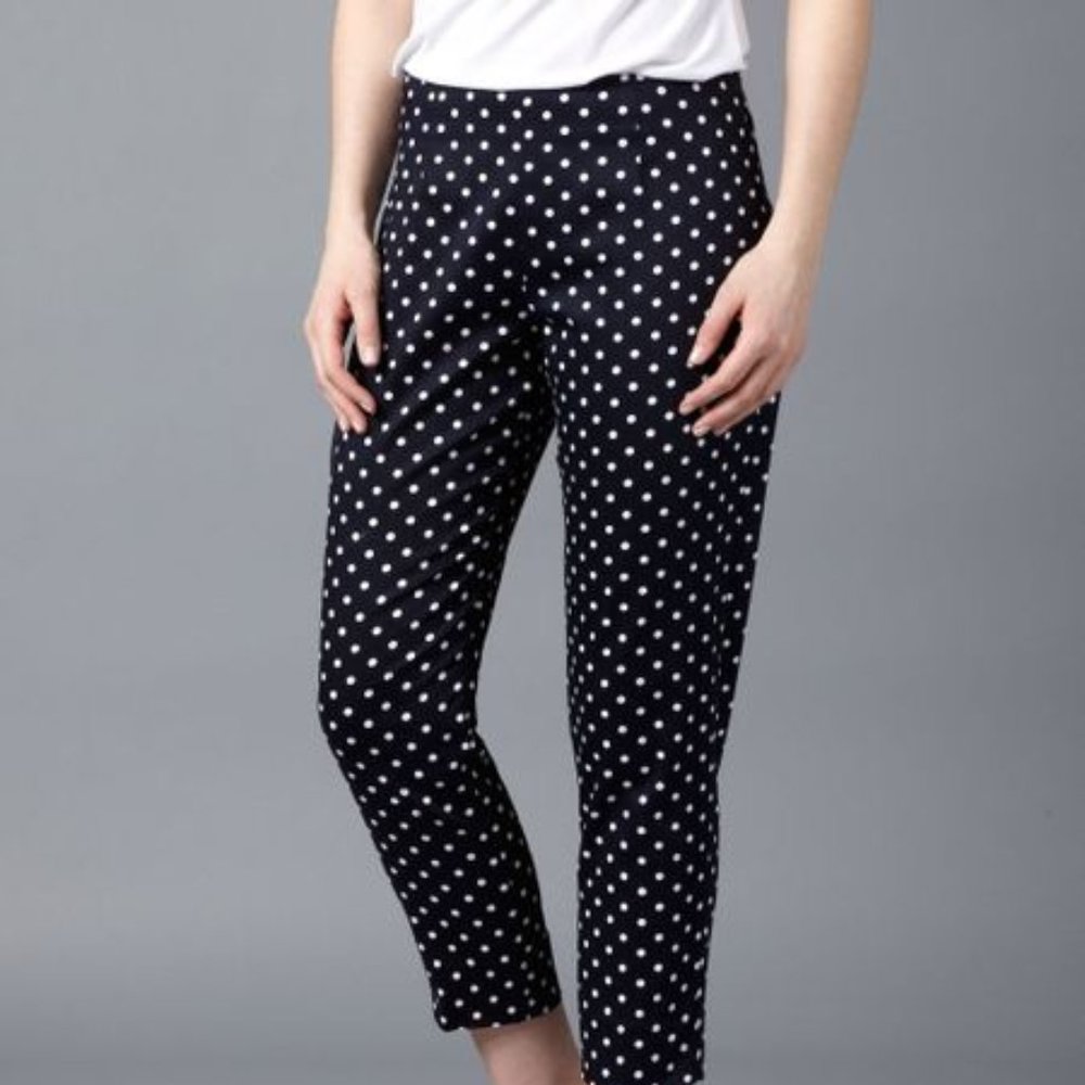 Women's Polka Dot Cropped Pants - Navy/White